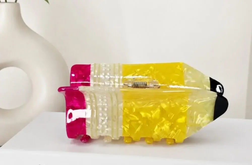 Acetate Pencil Hair Claw Clip New